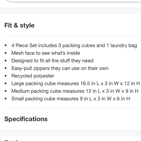 Cat & Jack Pink and Green Packing Cube Set with Laundry Bag - Picture 4 of 4